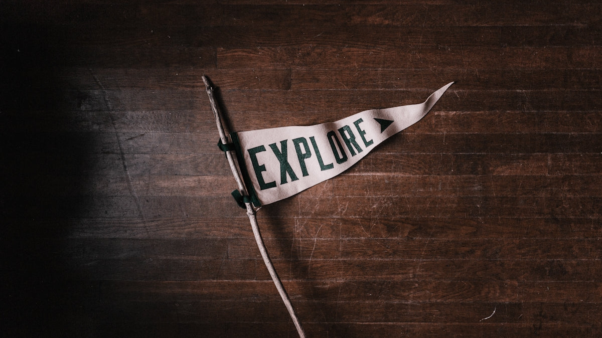 white Explore flag