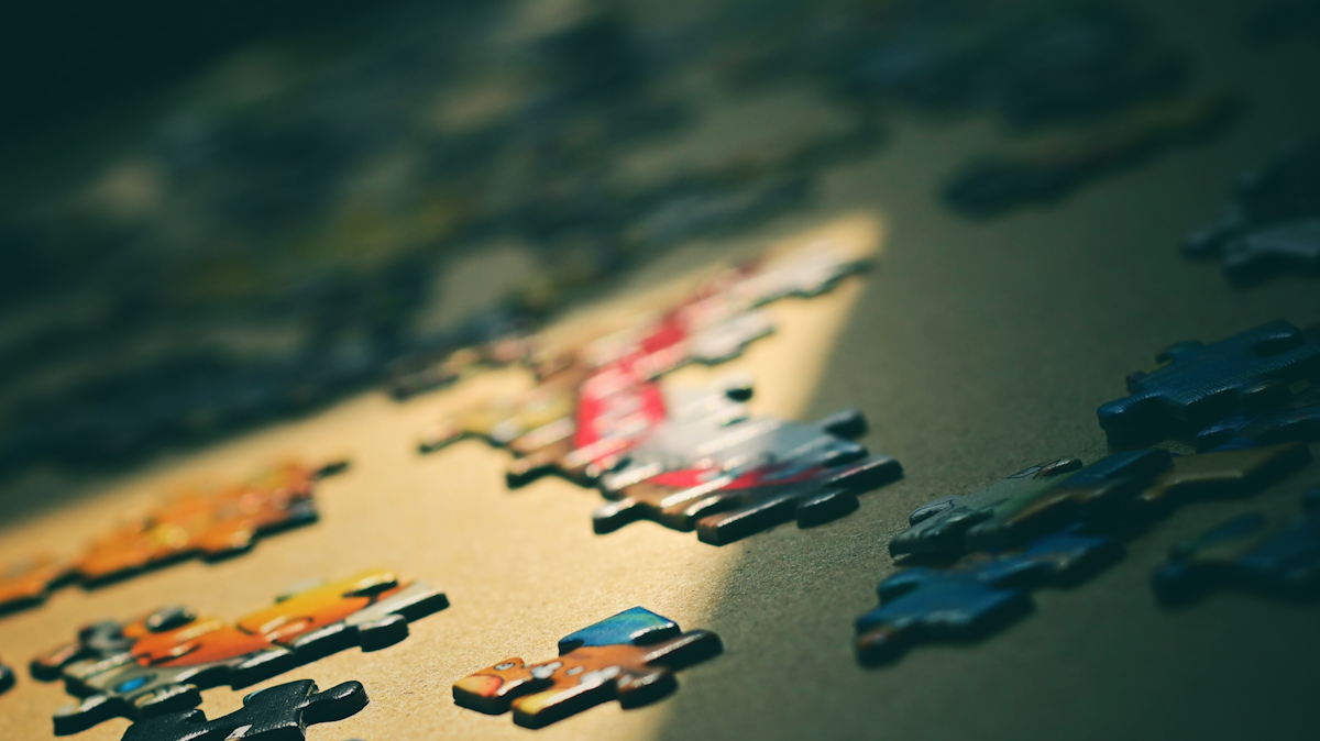 a close up of a piece of a puzzle
