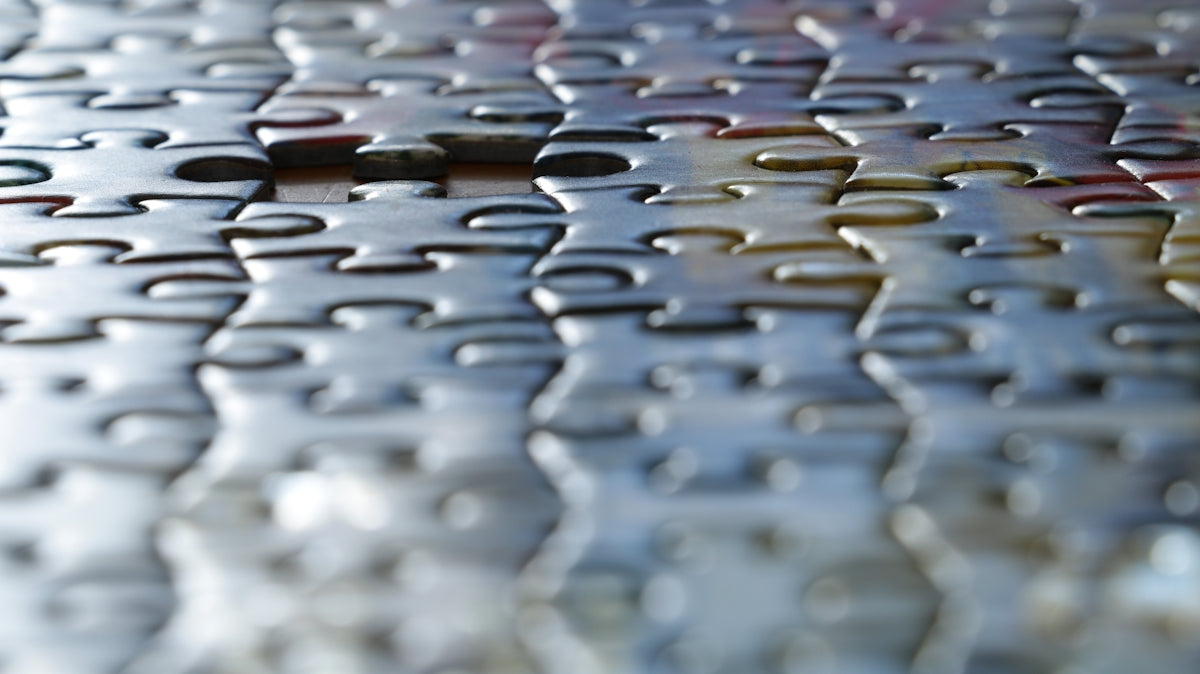 a close up view of a puzzle piece