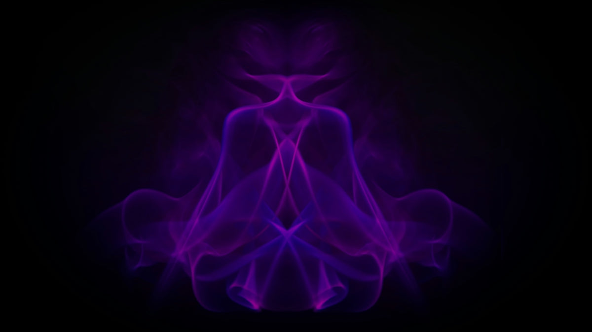 a purple smoke pattern on a black background