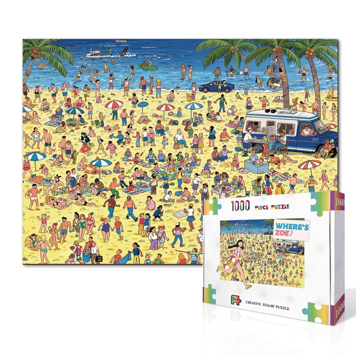 1000 - Piece Hidden Spot - the - Person Jigsaw Puzzle – Where’s Zoe? Beach Day - KAAYEE Puzzle