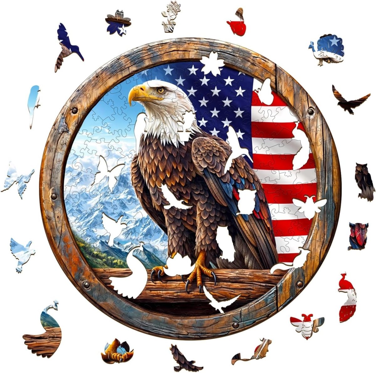 3D Bald eagle Wooden Jigsaw Puzzle - KAAYEE Puzzle