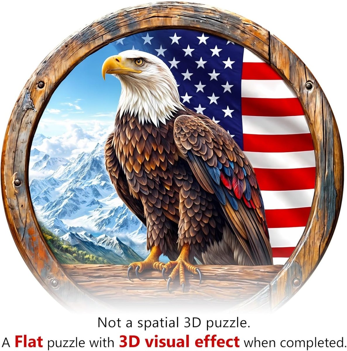 3D Bald eagle Wooden Jigsaw Puzzle - KAAYEE Puzzle