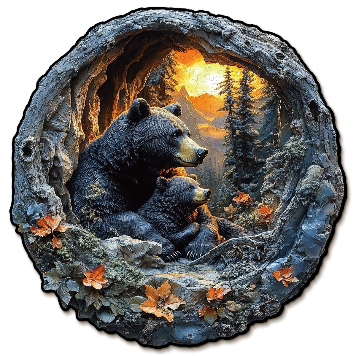 3D Bear Cuddle Wooden Jigsaw Puzzle - KAAYEE Puzzle