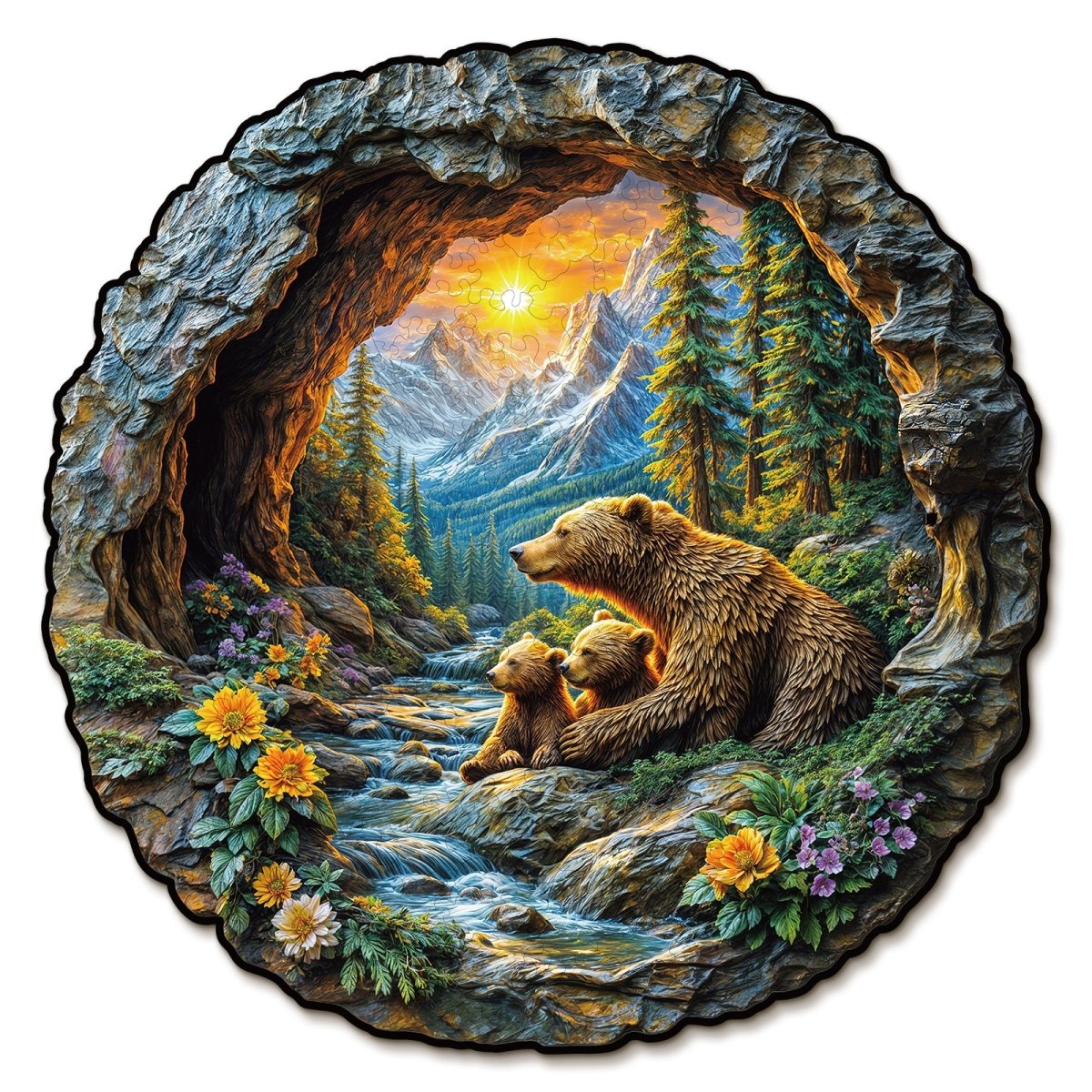 3D Bear Embrace Wooden Jigsaw Puzzle - KAAYEE Puzzle