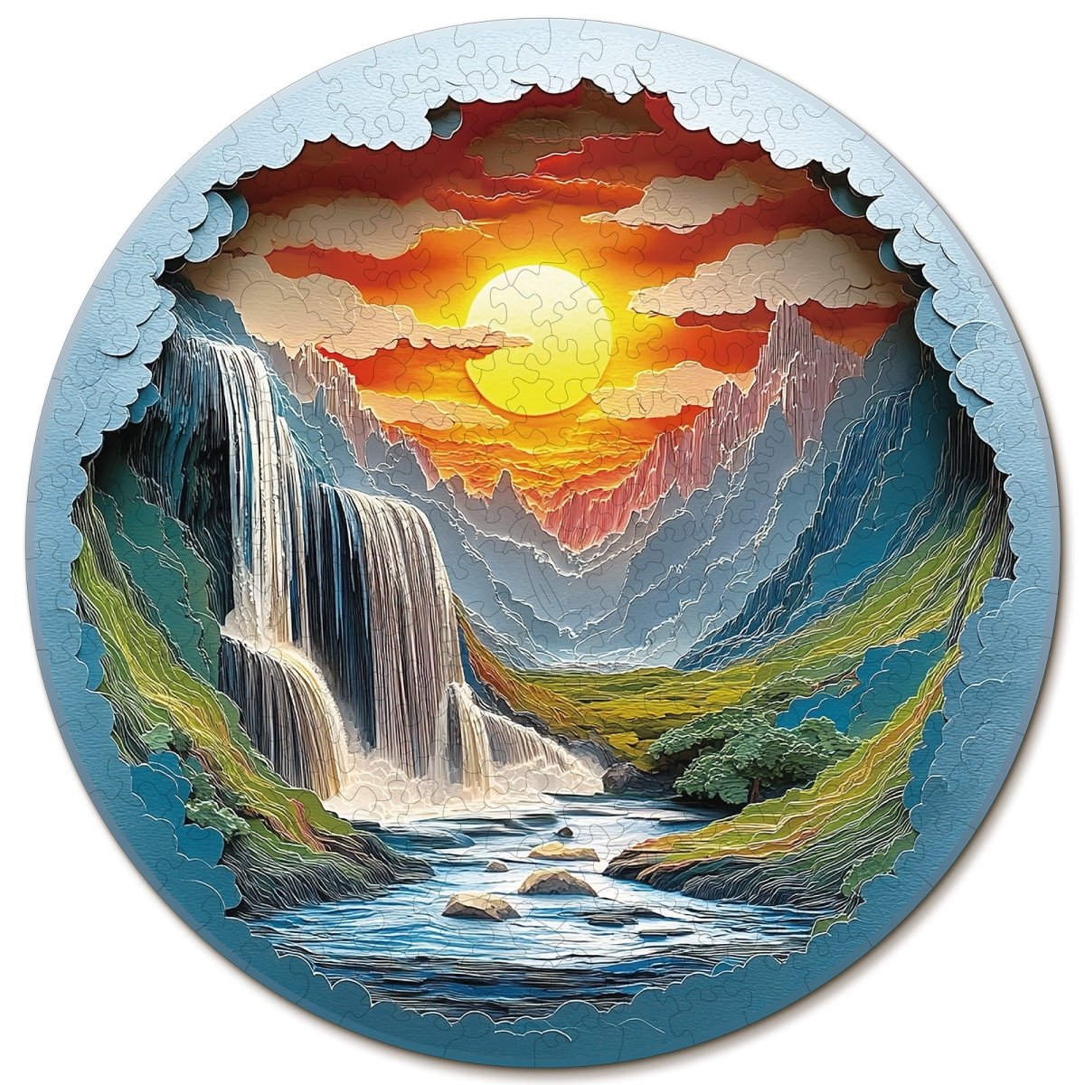 3D Beautiful Gorge Wooden Jigsaw Puzzle - KAAYEE Puzzle