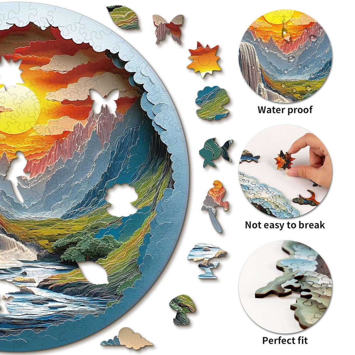 3D Beautiful Gorge Wooden Jigsaw Puzzle - KAAYEE Puzzle