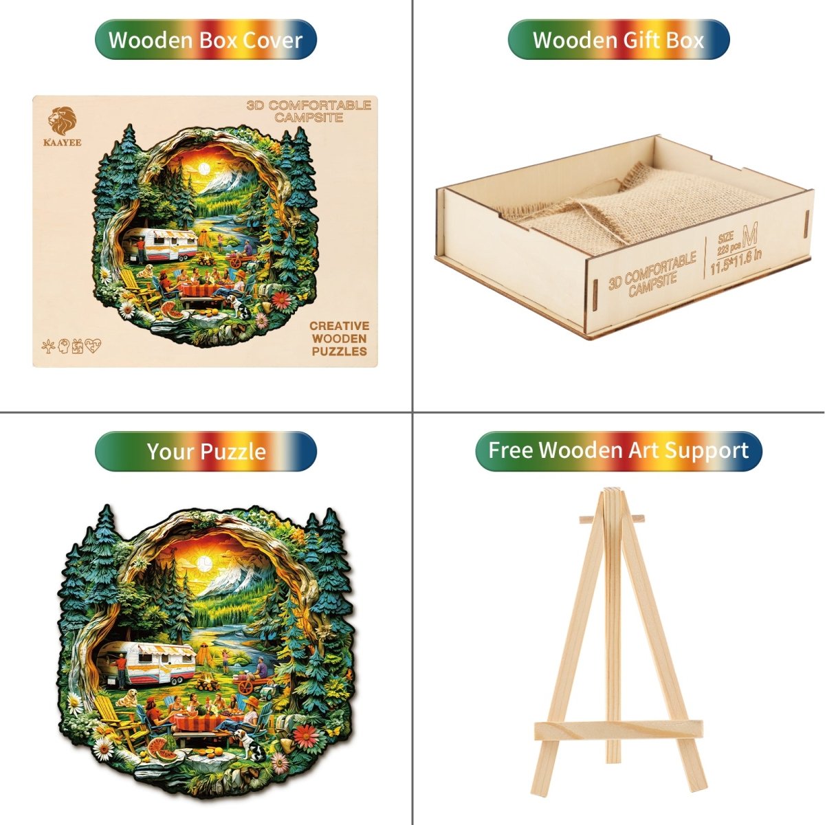 3D Comfortable Campsite Wooden Jigsaw Puzzle - KAAYEE Puzzle