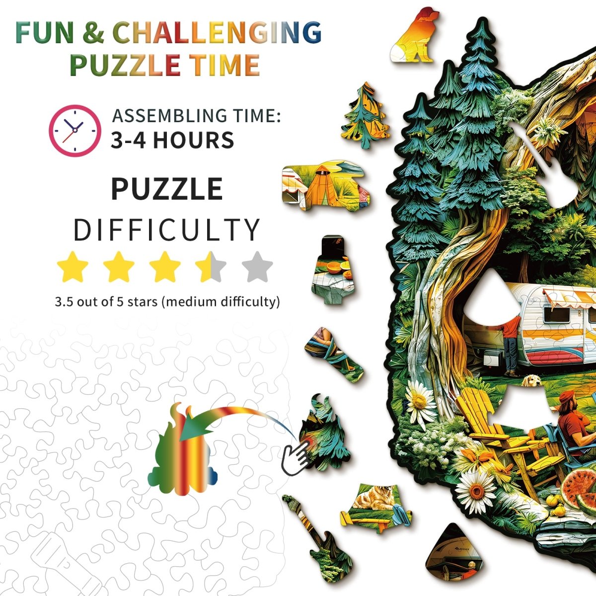 3D Comfortable Campsite Wooden Jigsaw Puzzle - KAAYEE Puzzle