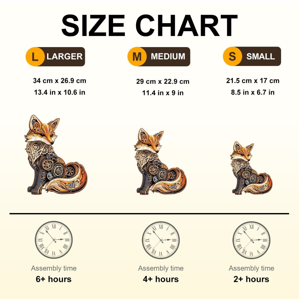 3D Gear fox Wooden Jigsaw Puzzle - KAAYEE Puzzle