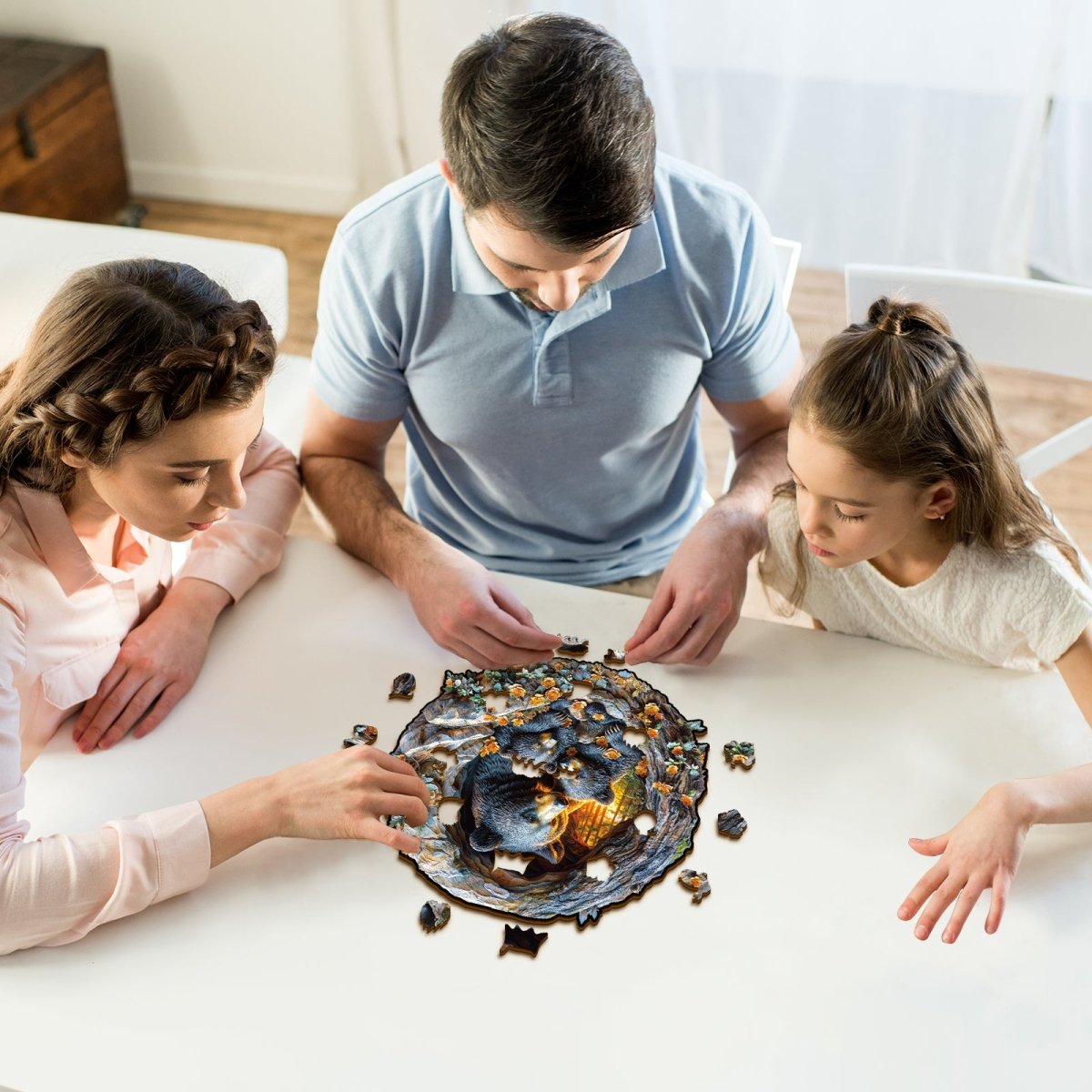 3D Hugging Bear and Cub Wooden Jigsaw Puzzle - KAAYEE Puzzle