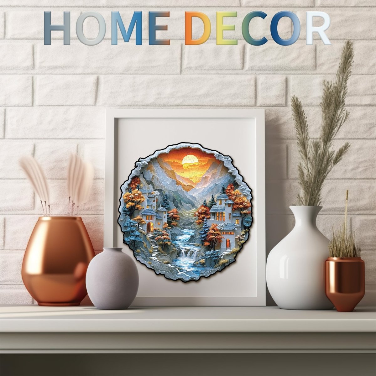 3D Mountain Stream Cottage Wooden Jigsaw Puzzle - KAAYEE Puzzle