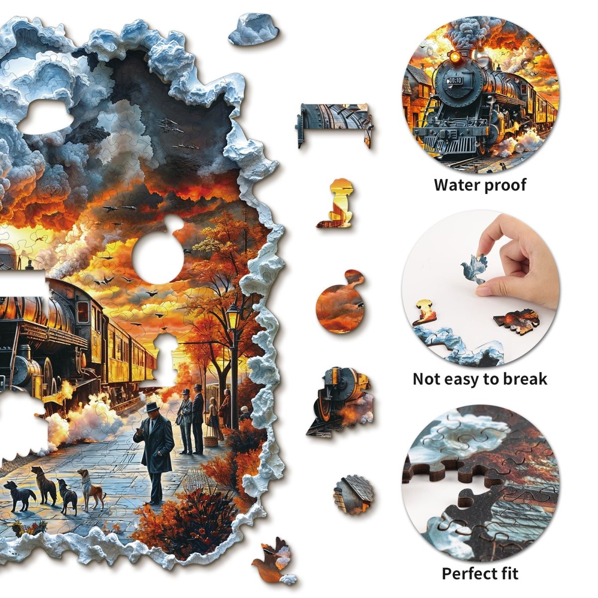 3D Retro Steam Train Wooden Jigsaw Puzzle - KAAYEE Puzzle