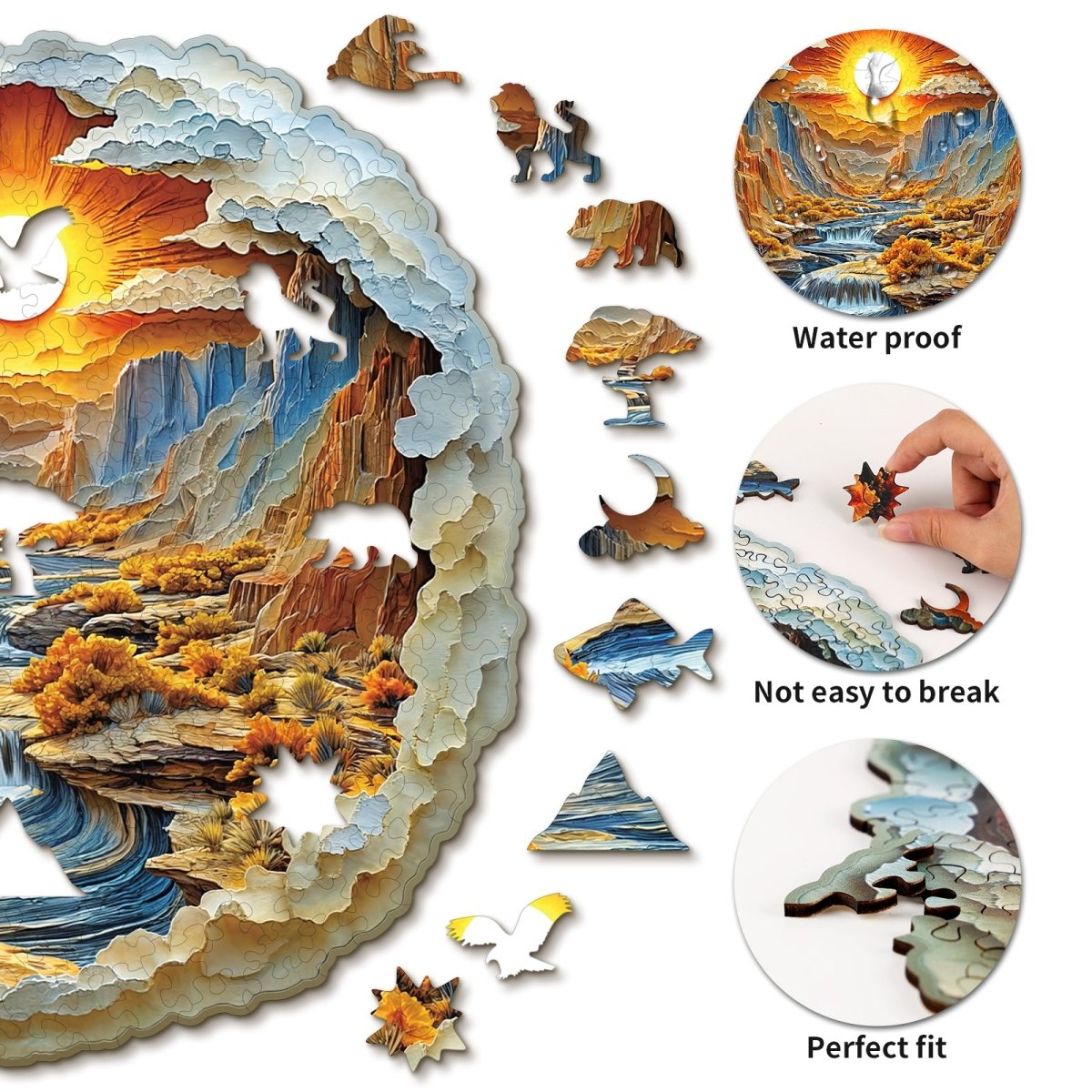 3D Rivers and Mountains Wooden Jigsaw Puzzle - KAAYEE Puzzle