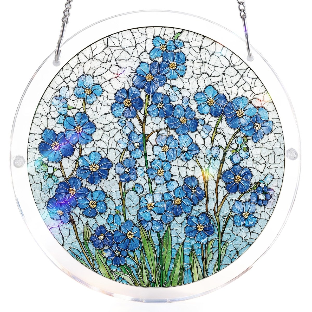83 - piece Acrylic Jigsaw Puzzle Suncatcher - Azure Bloom Whisper - KAAYEE Puzzle