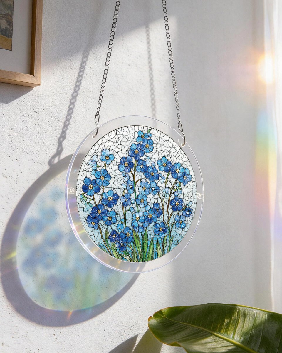 83 - piece Acrylic Jigsaw Puzzle Suncatcher - Azure Bloom Whisper - KAAYEE Puzzle