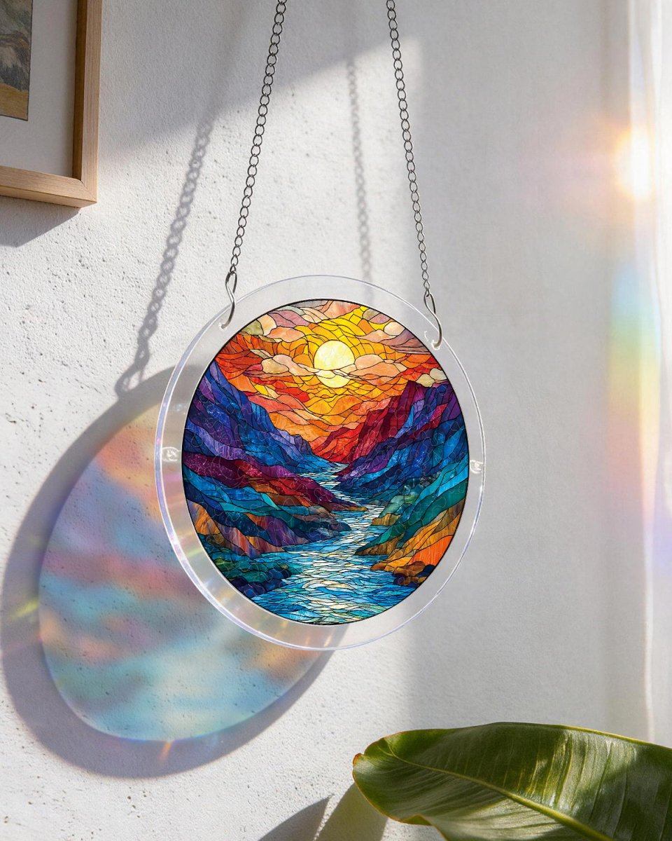 83 - piece Acrylic Jigsaw Puzzle Suncatcher - Glazed Mountain Moon - KAAYEE Puzzle