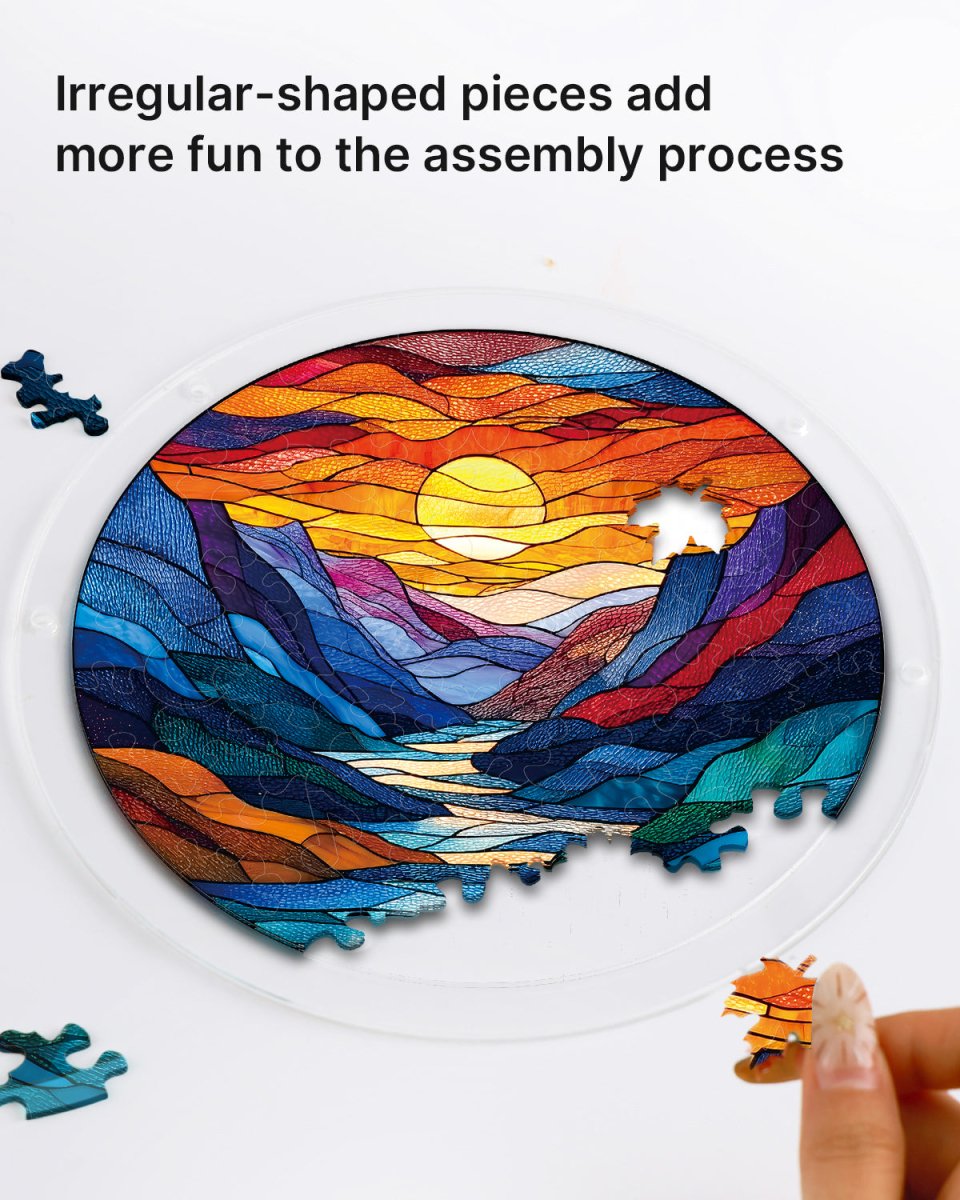 83 - piece Acrylic Jigsaw Puzzle Suncatcher - Moonlit Riverscape - KAAYEE Puzzle