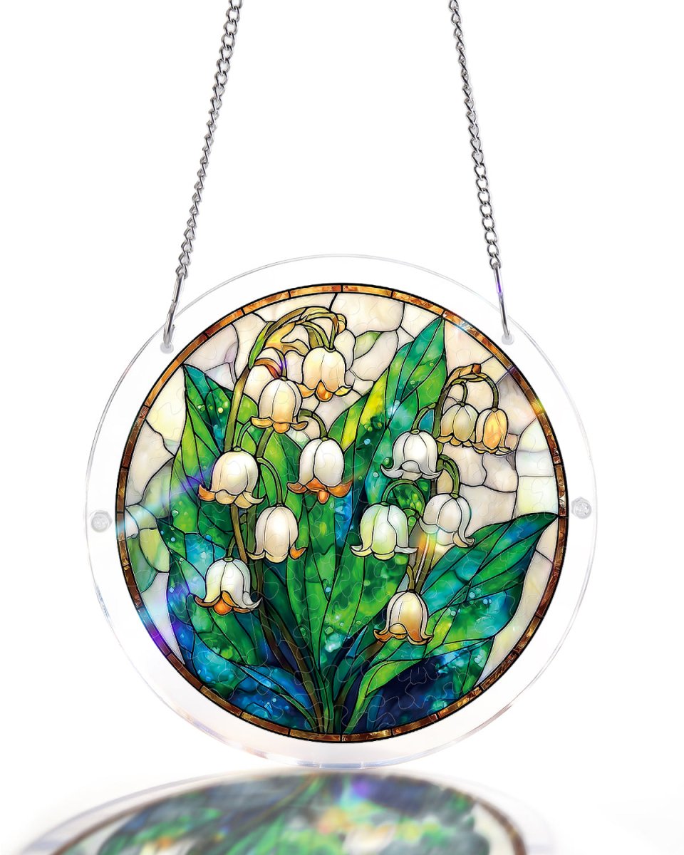 83 - piece Acrylic Jigsaw Puzzle Suncatcher - Secret Lily Valley - KAAYEE Puzzle