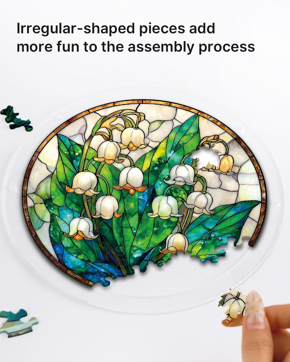 83 - piece Acrylic Jigsaw Puzzle Suncatcher - Secret Lily Valley - KAAYEE Puzzle