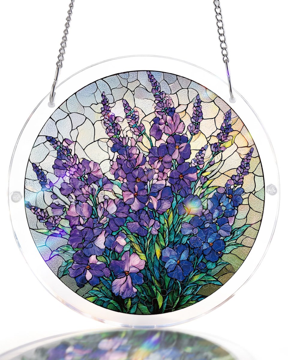 83 - piece Acrylic Jigsaw Puzzle Suncatcher - Violet Garden Grace - KAAYEE Puzzle