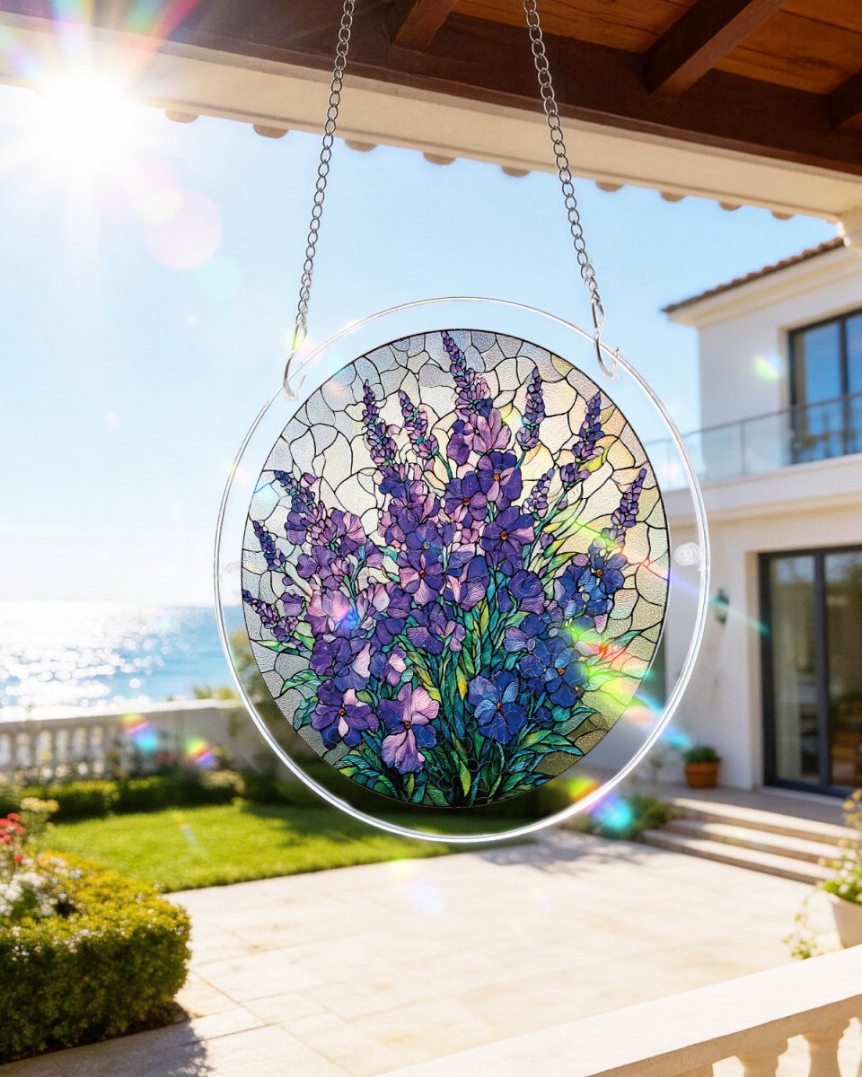 83 - piece Acrylic Jigsaw Puzzle Suncatcher - Violet Garden Grace - KAAYEE Puzzle