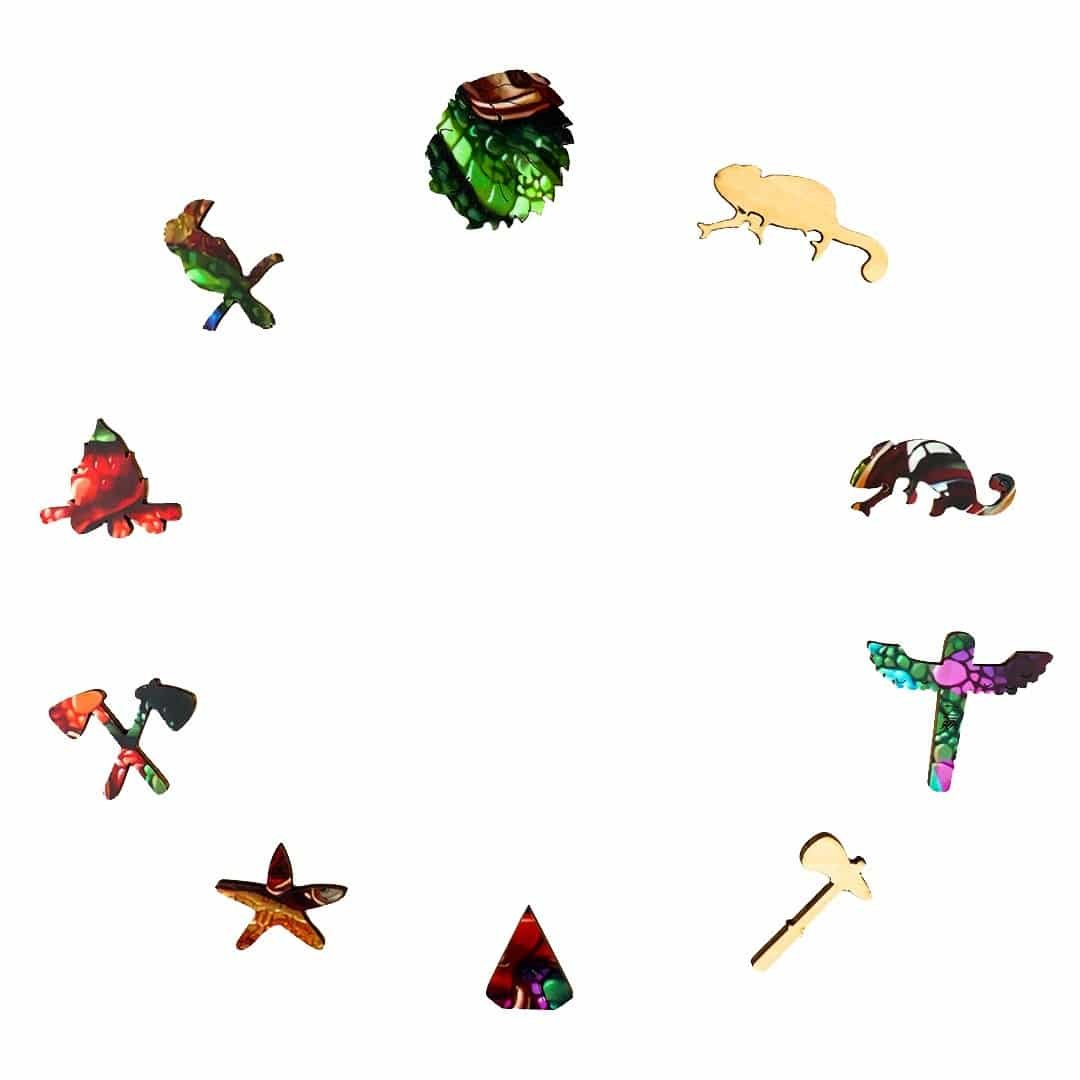 ADVENTUROUS CHAMELEON Wooden Jigsaw Puzzle - KAAYEE Puzzle