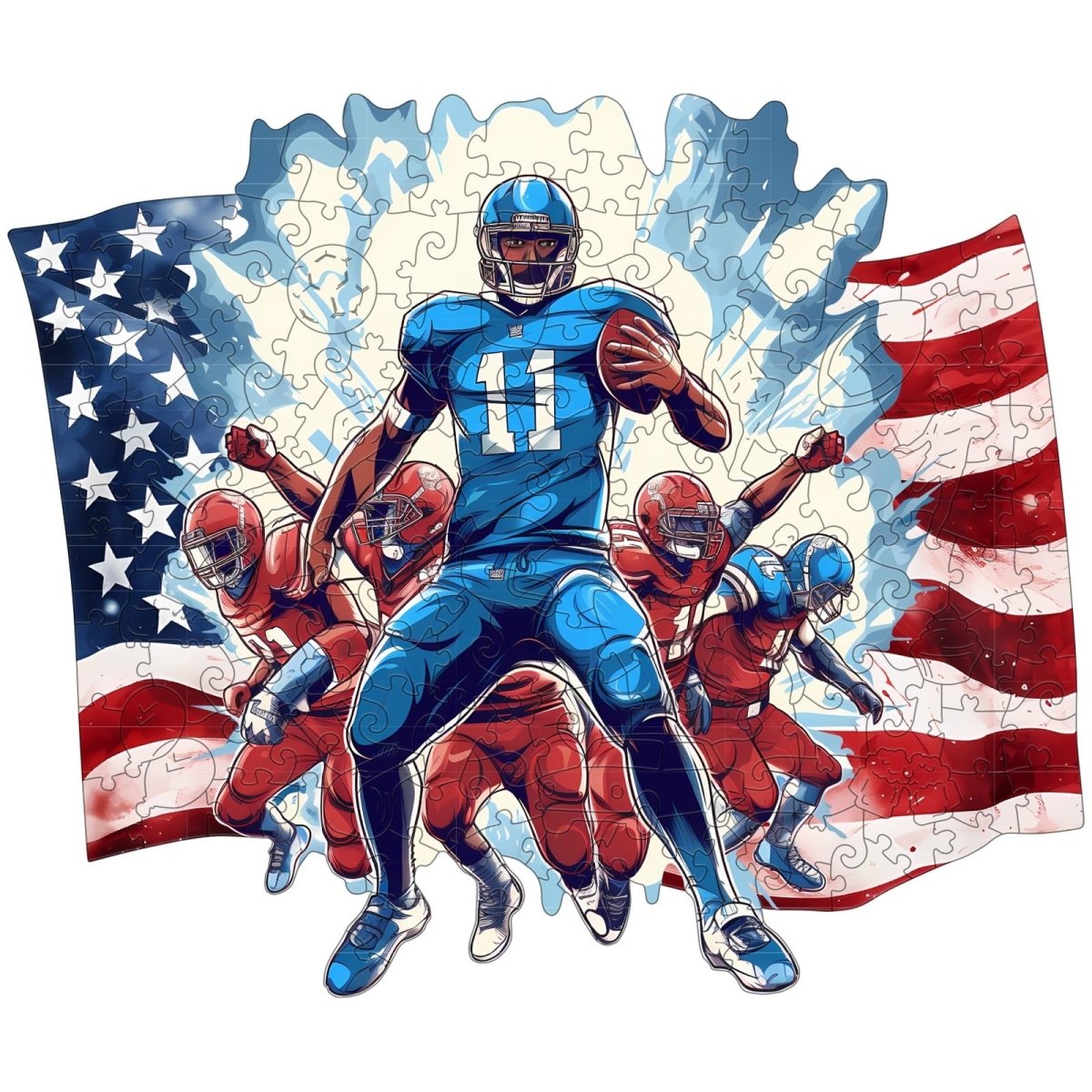 American Football Wooden Jigsaw Puzzle - KAAYEE Puzzle