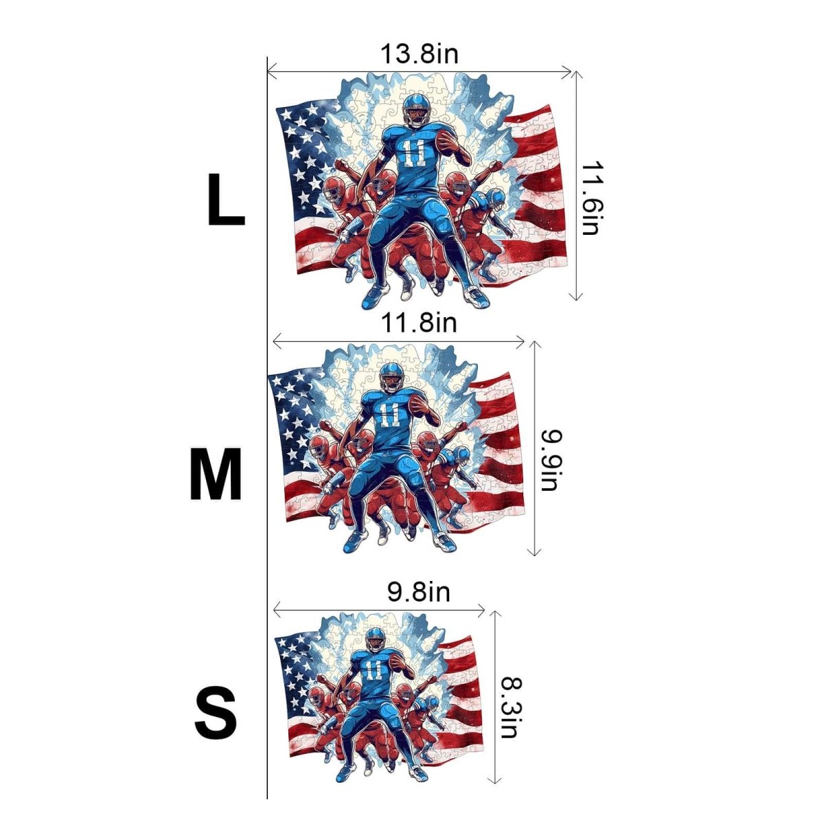 American Football Wooden Jigsaw Puzzle - KAAYEE Puzzle