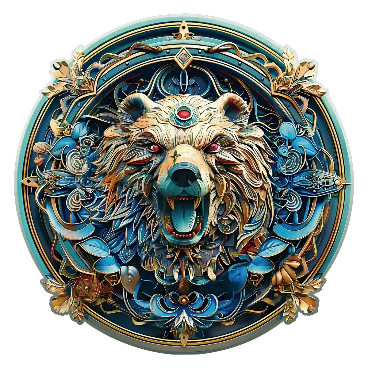 Angry Bear Wooden Jigsaw Puzzle - KAAYEE Puzzle