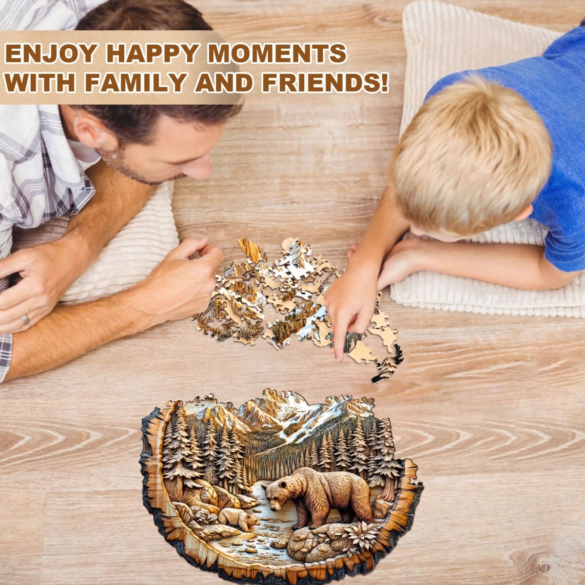 Annual ring Bear Wooden Jigsaw Puzzle - KAAYEE Puzzle