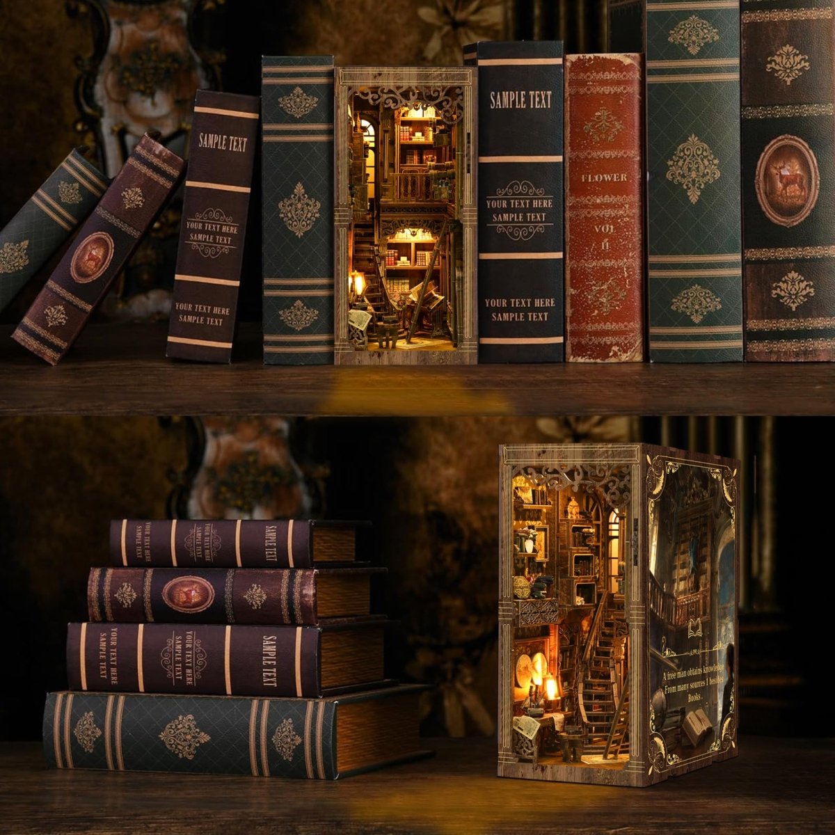 Antique Book Collection Room Book Nook Kit - KAAYEE Puzzle