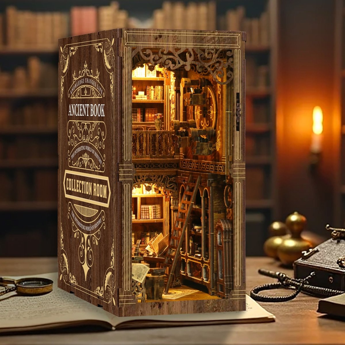 Antique Book Collection Room Book Nook Kit - KAAYEE Puzzle