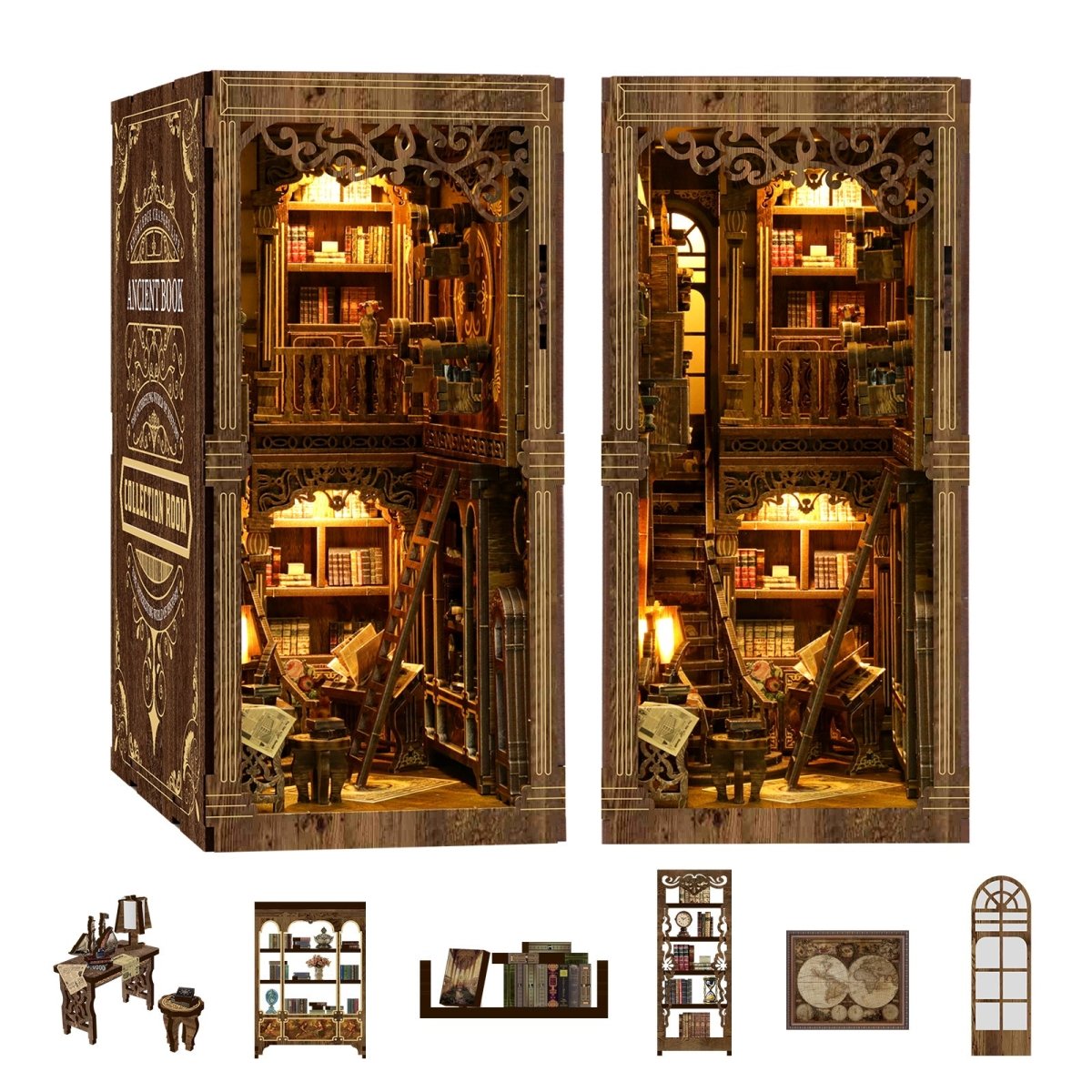 Antique Book Collection Room Book Nook Kit - KAAYEE Puzzle