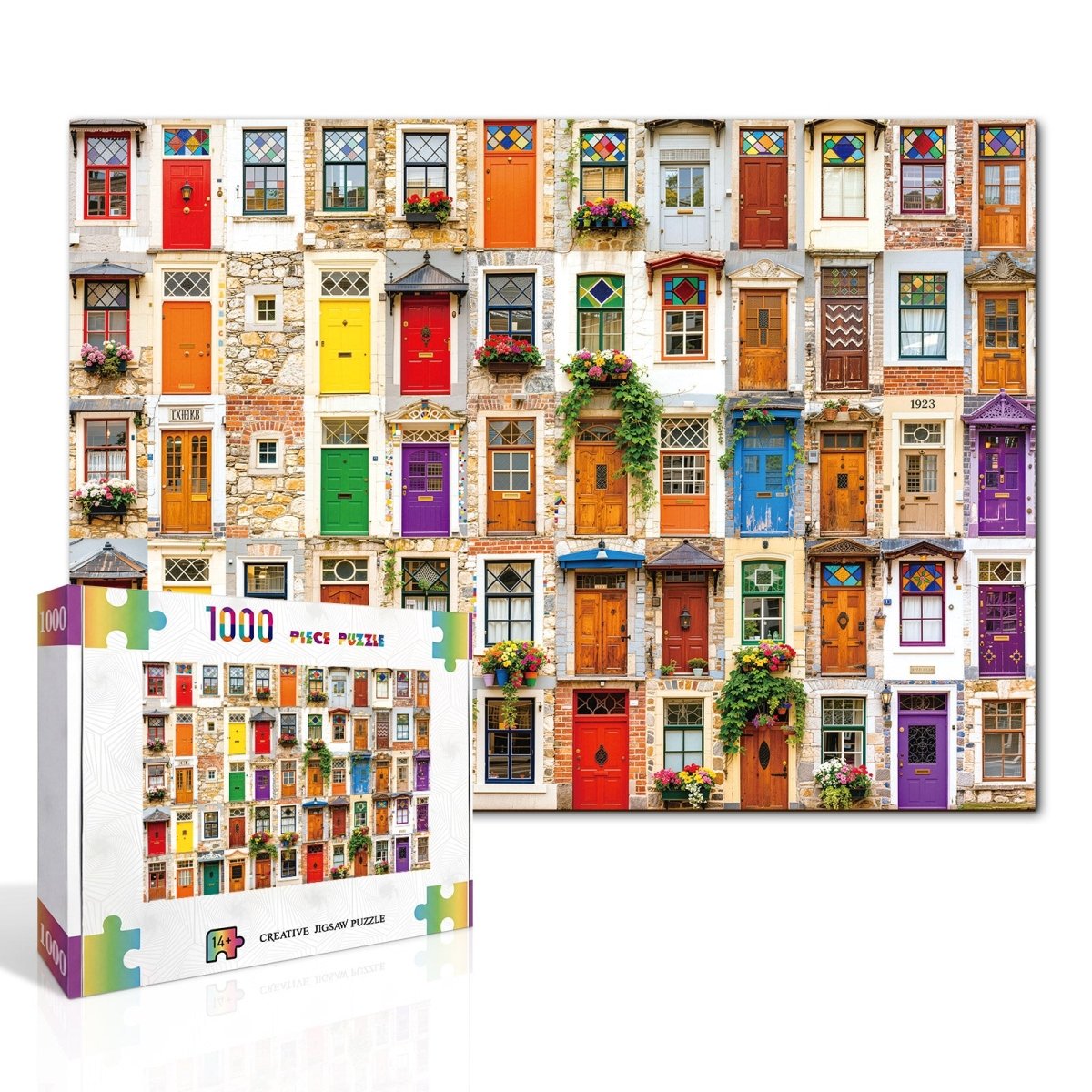 Artistic 1000 - Piece Cardboard Jigsaw Puzzle - A Symphony of Doors - KAAYEE Puzzle