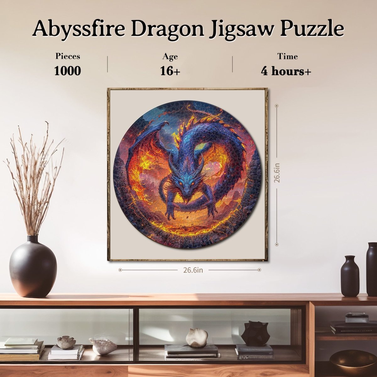 Artistic 1000 - Piece Cardboard Jigsaw Puzzle - Abyssfire Dragon - KAAYEE Puzzle
