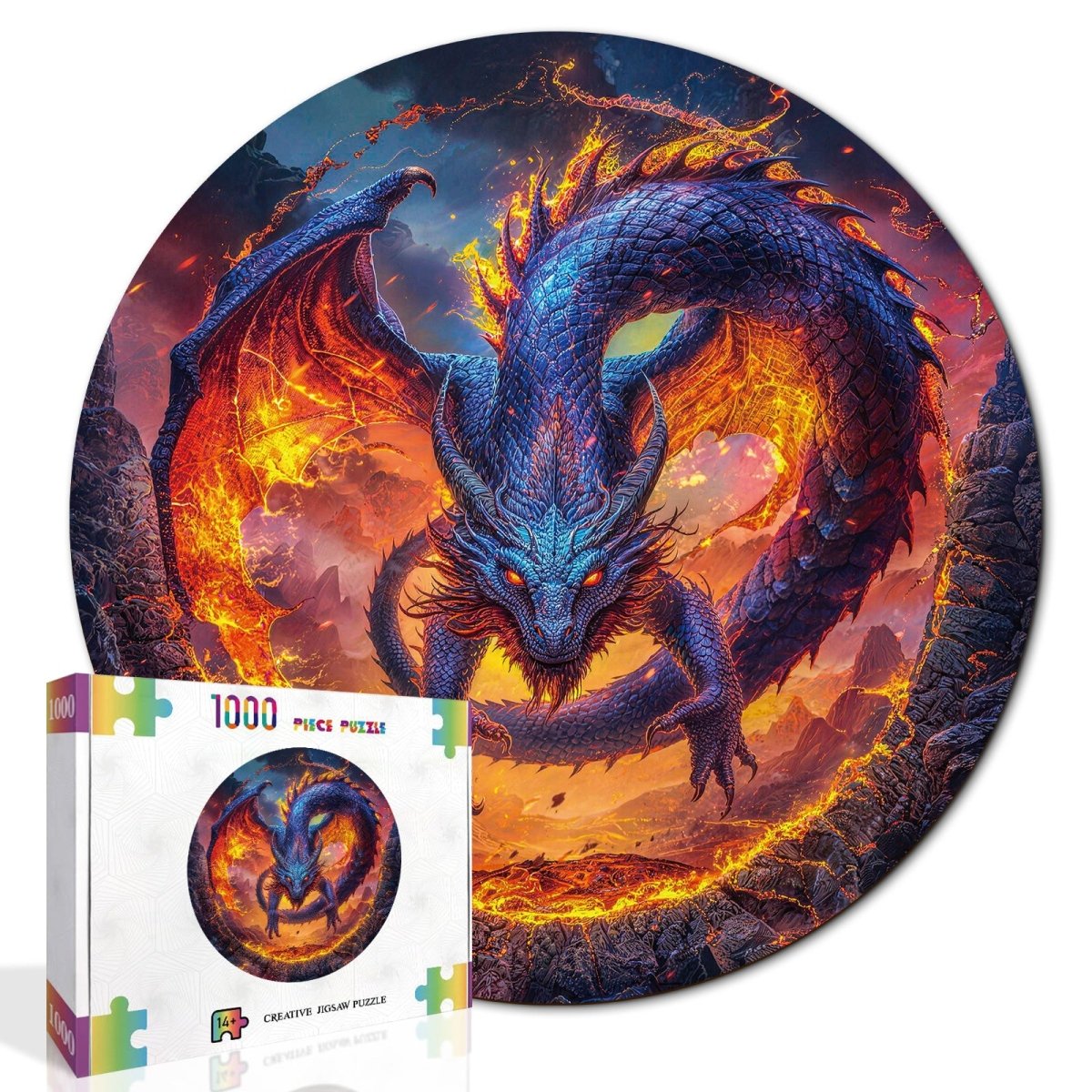 Artistic 1000 - Piece Cardboard Jigsaw Puzzle - Abyssfire Dragon - KAAYEE Puzzle