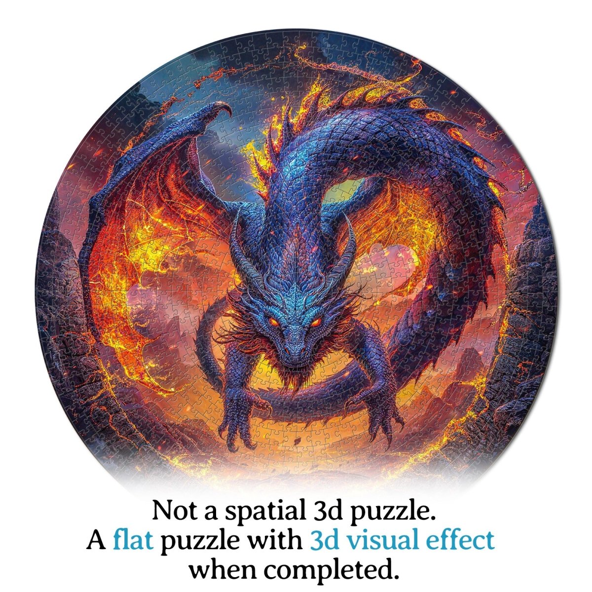 Artistic 1000 - Piece Cardboard Jigsaw Puzzle - Abyssfire Dragon - KAAYEE Puzzle