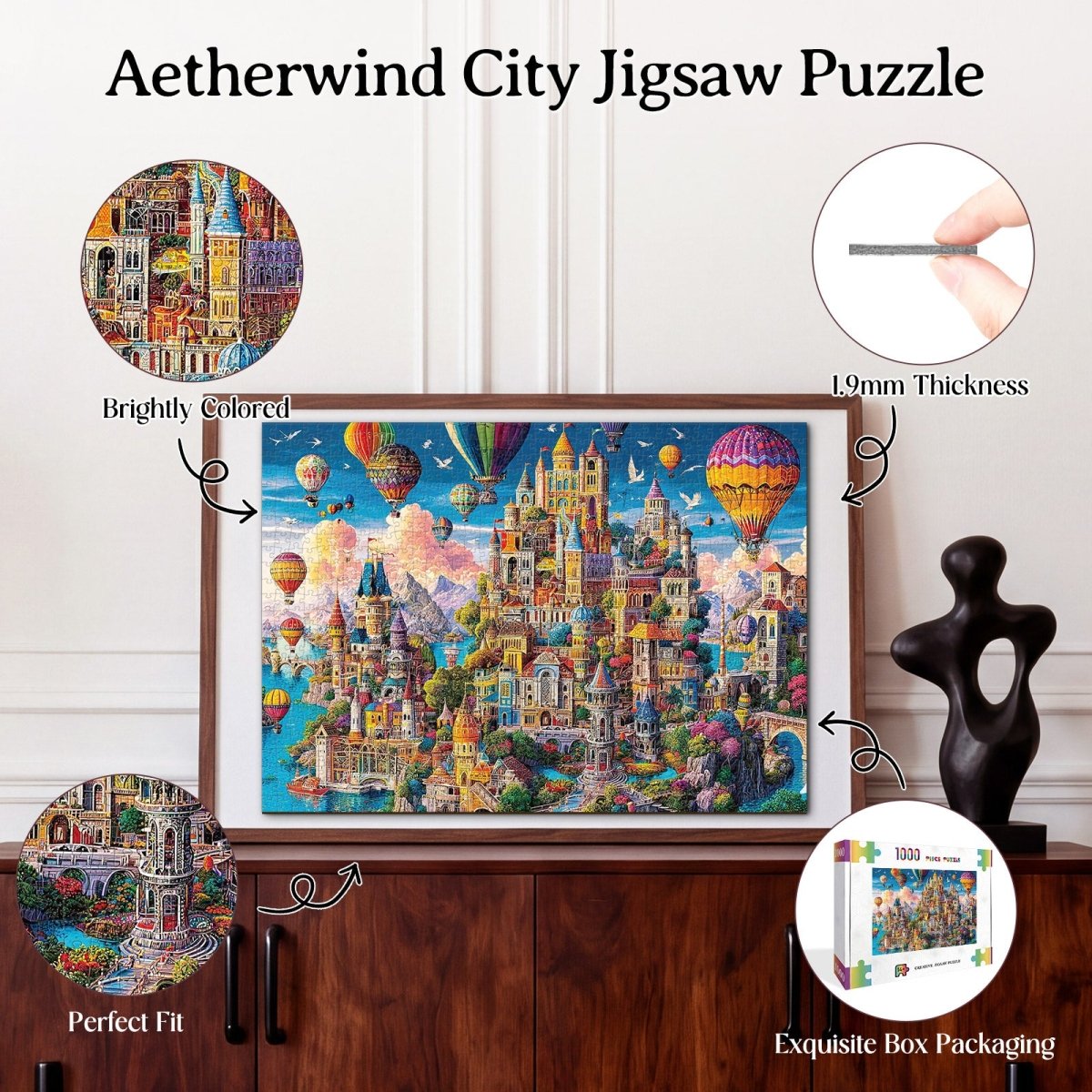 Artistic 1000 - Piece Cardboard Jigsaw Puzzle - Aetherwind City - KAAYEE Puzzle
