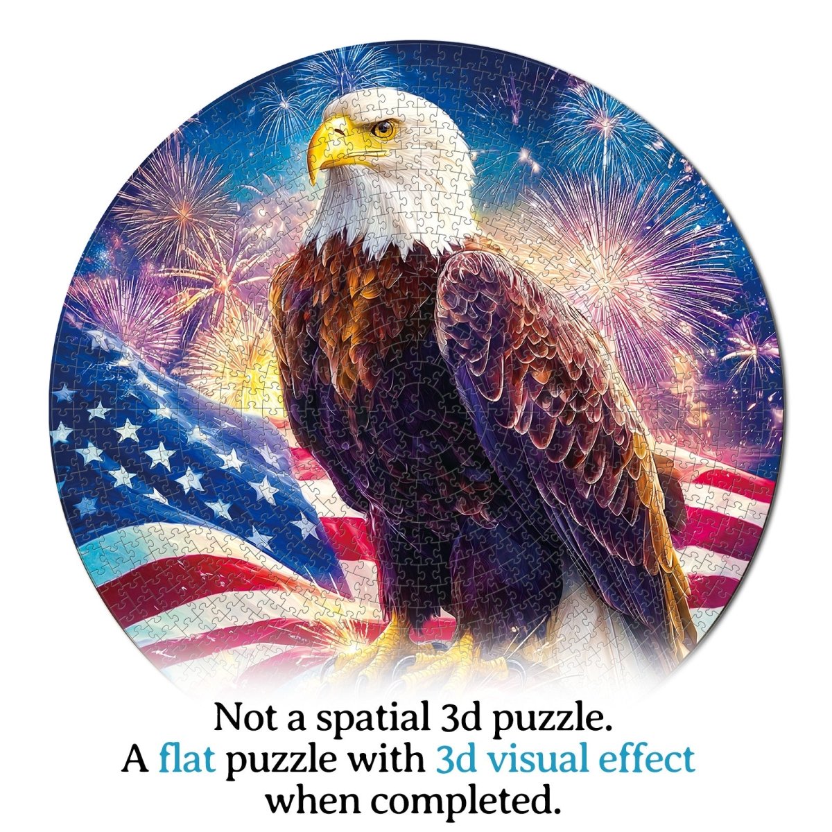 Artistic 1000 - Piece Cardboard Jigsaw Puzzle - Bald Eagle Flag - KAAYEE Puzzle