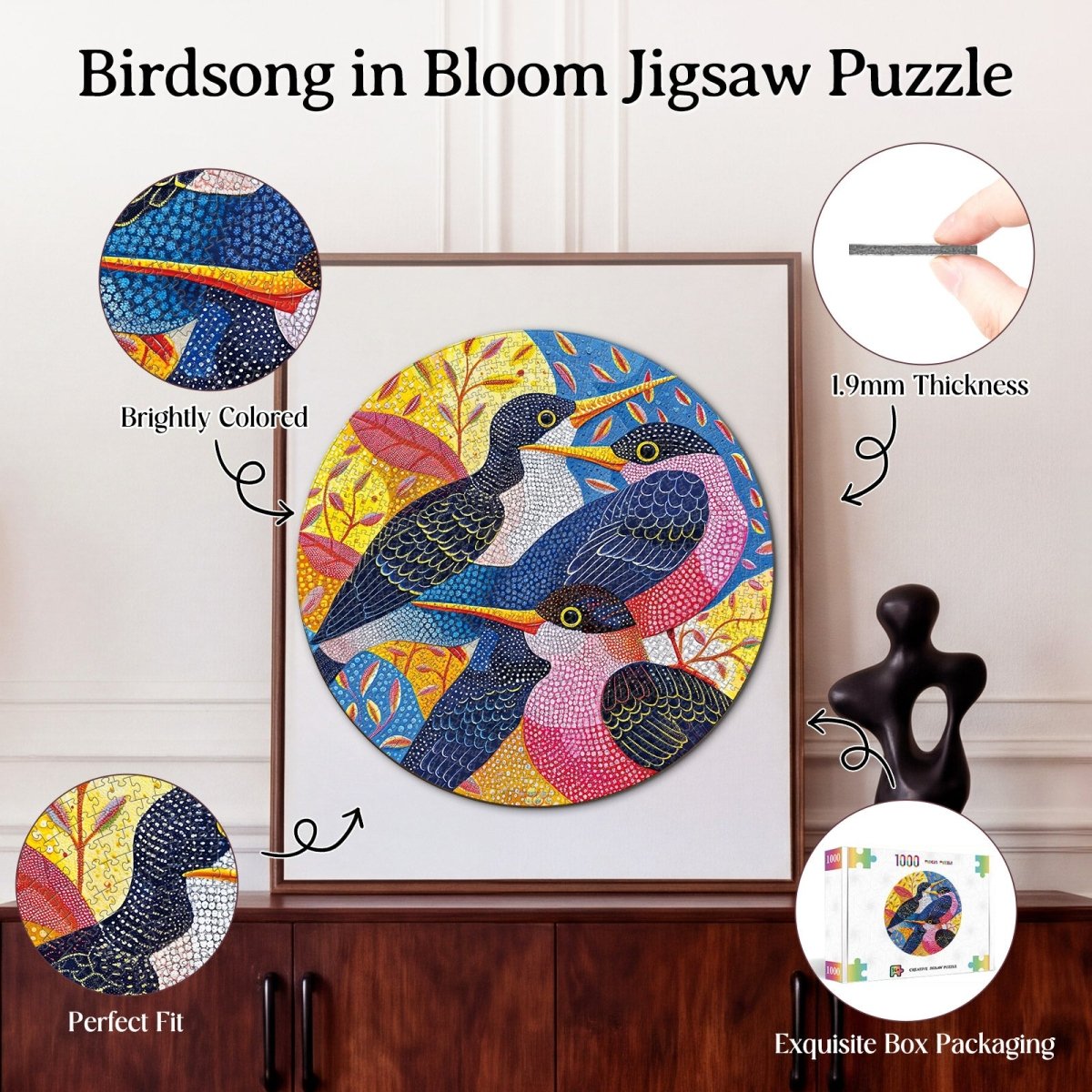 Artistic 1000 - Piece Cardboard Jigsaw Puzzle - Birdsong in Bloom - KAAYEE Puzzle
