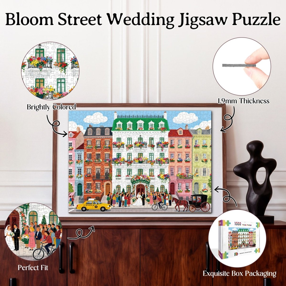 Artistic 1000 - Piece Cardboard Jigsaw Puzzle - Bloom Street Wedding - KAAYEE Puzzle