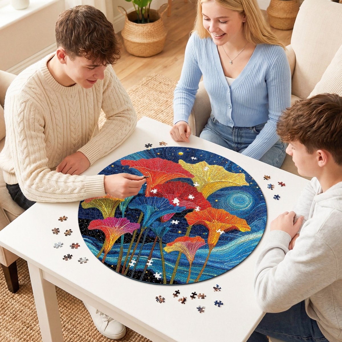 Artistic 1000 - Piece Cardboard Jigsaw Puzzle - Blossoms in the Starry Sea - KAAYEE Puzzle