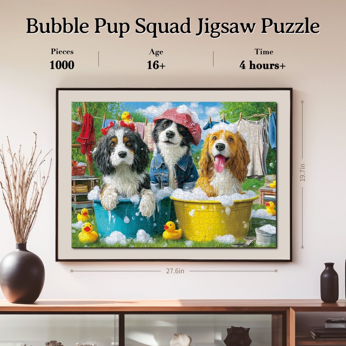 Artistic 1000 - Piece Cardboard Jigsaw Puzzle - Bubble Pup Squad - KAAYEE Puzzle