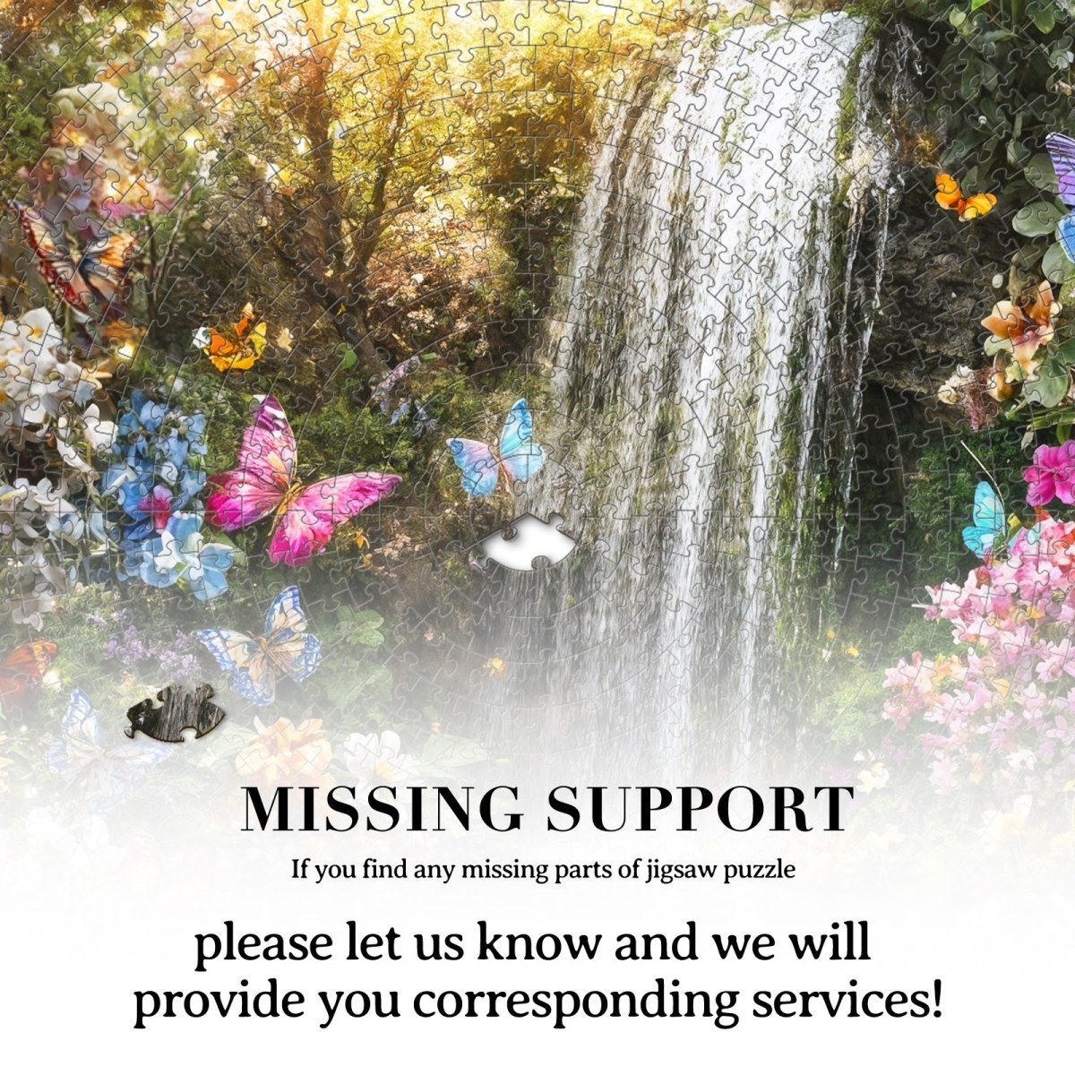 Artistic 1000 - Piece Cardboard Jigsaw Puzzle - Butterflies and Waterfalls - KAAYEE Puzzle