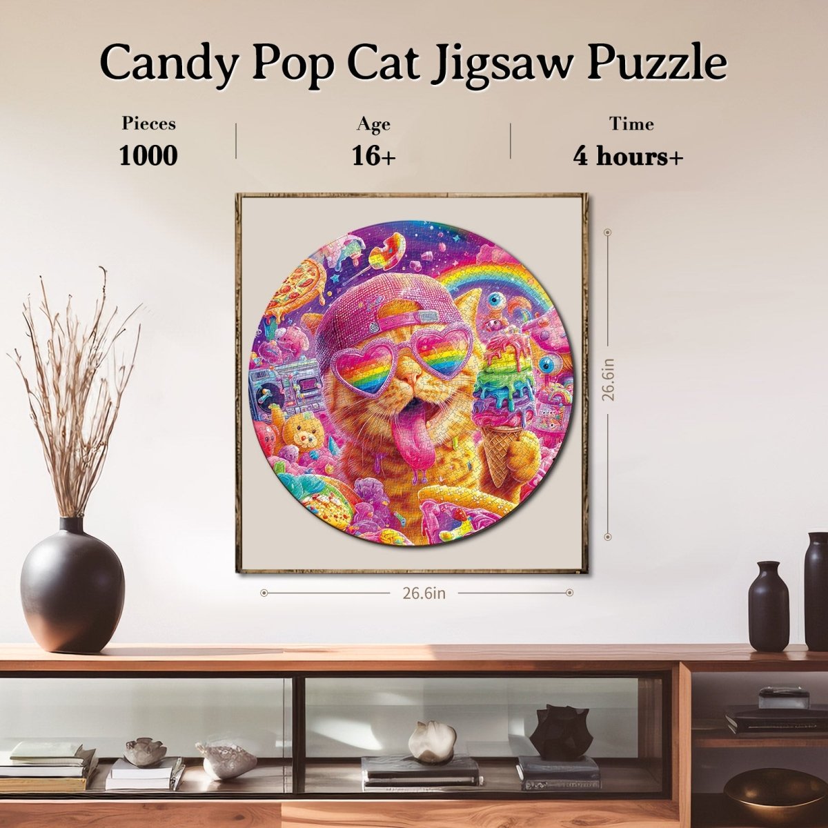 Artistic 1000 - Piece Cardboard Jigsaw Puzzle - Candy Pop Cat - KAAYEE Puzzle