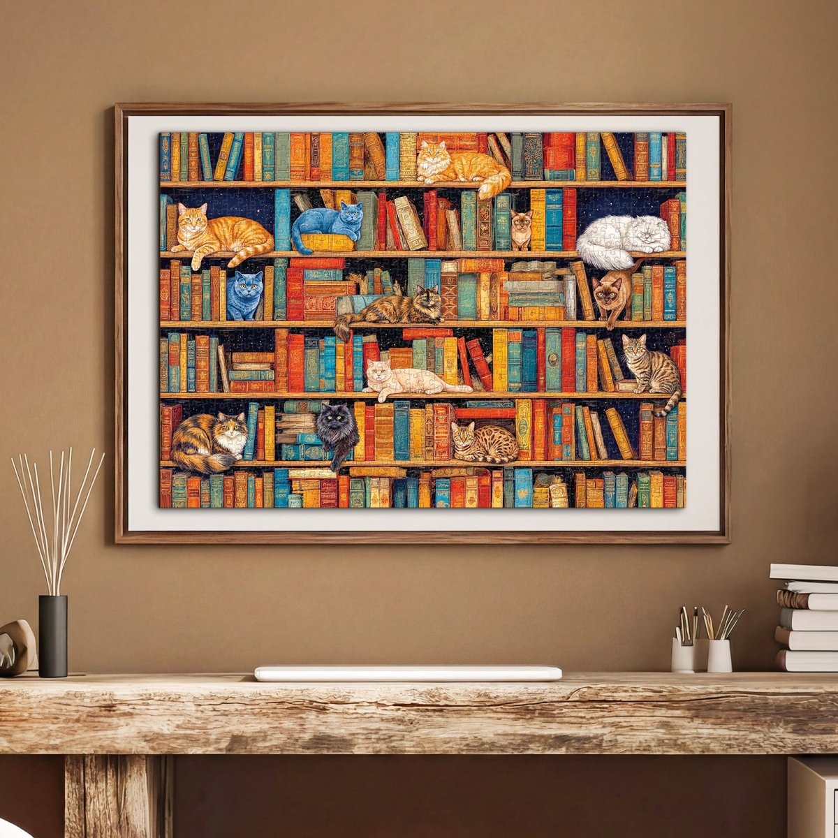 Artistic 1000 - Piece Cardboard Jigsaw Puzzle - Cat on Shelf - KAAYEE Puzzle