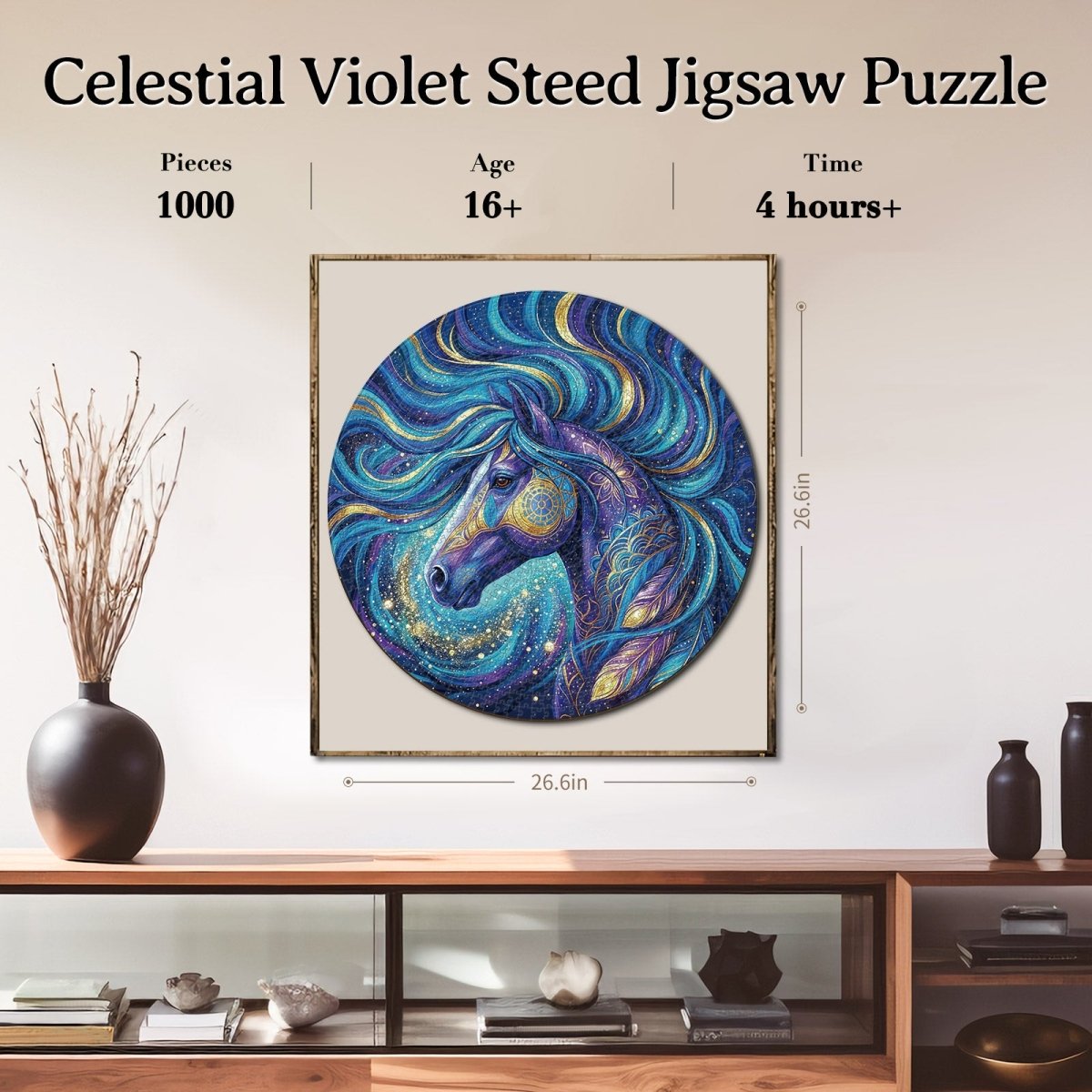 Artistic 1000 - Piece Cardboard Jigsaw Puzzle - Celestial Violet Steed - KAAYEE Puzzle