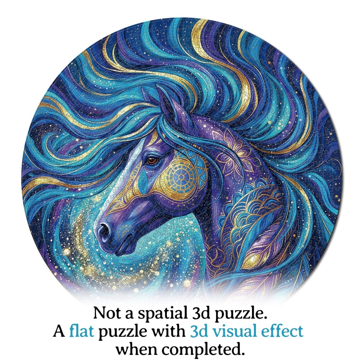 Artistic 1000 - Piece Cardboard Jigsaw Puzzle - Celestial Violet Steed - KAAYEE Puzzle