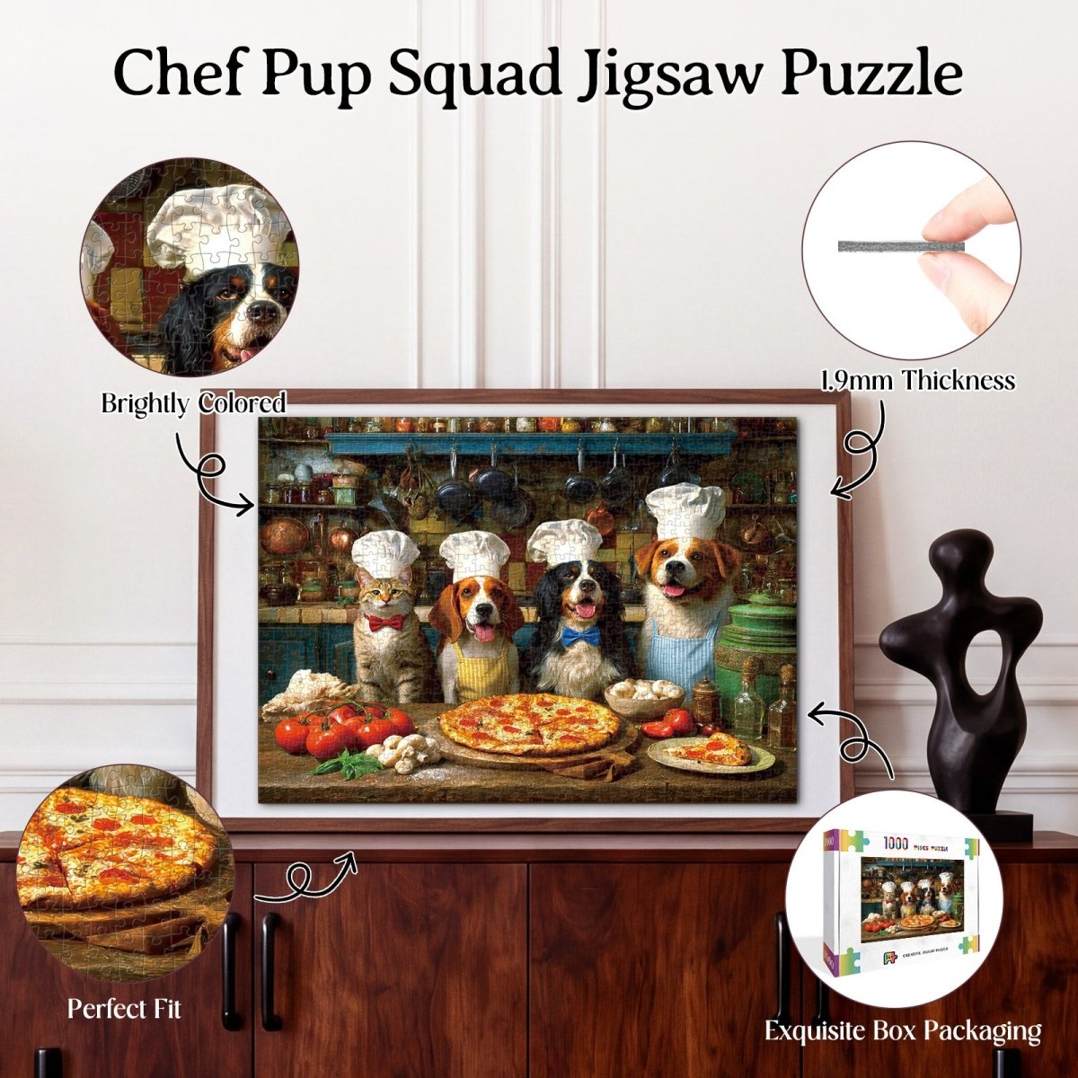 Artistic 1000 - Piece Cardboard Jigsaw Puzzle - Chef Pup Squad - KAAYEE Puzzle